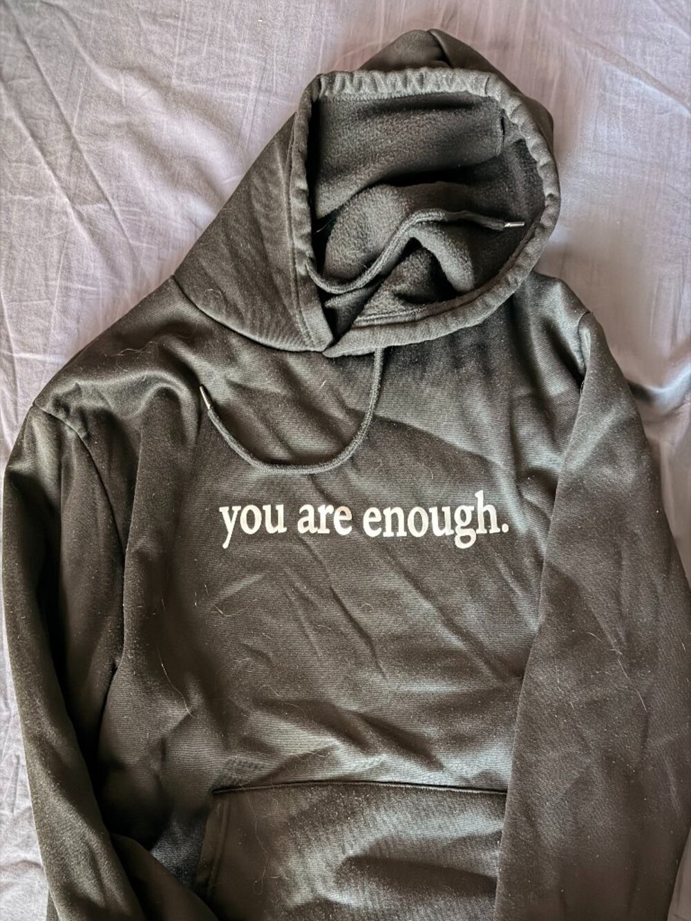 Black "you are enough" hoodie